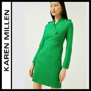 NWT Karen Millen Ponte Wrap Front Jersey Dress